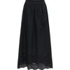 Only Onllou Broderie Maxi Skirt In Black
