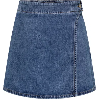 Only Onlthea Wrap Denim Skirt In Blue