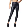 Only Faux Leather Pants In Black In Black