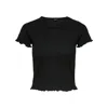 Only Black Polyester T-shirt In Black