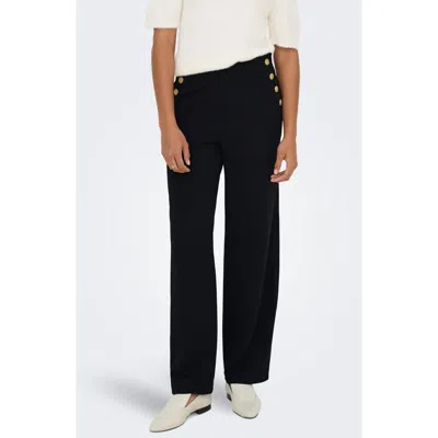 Only Rina Button High Waist Pants In Black