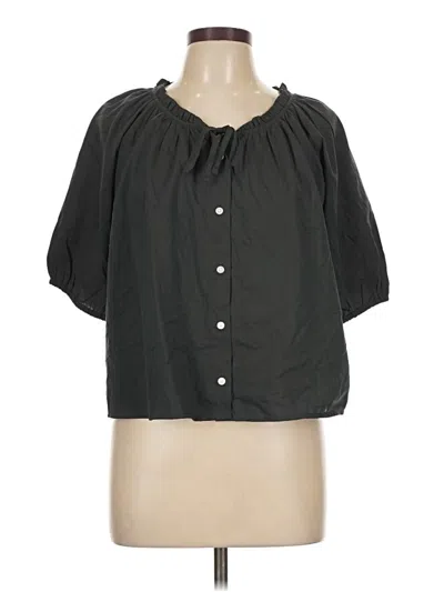 Pre-owned Only Short Sleeve Blouse In Black