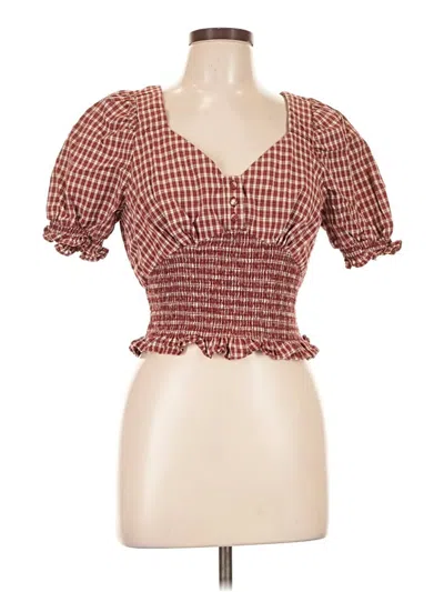 Pre-owned Only Short Sleeve Blouse In Red