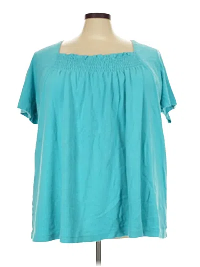 Pre-owned Only Short Sleeve Blouse In Teal