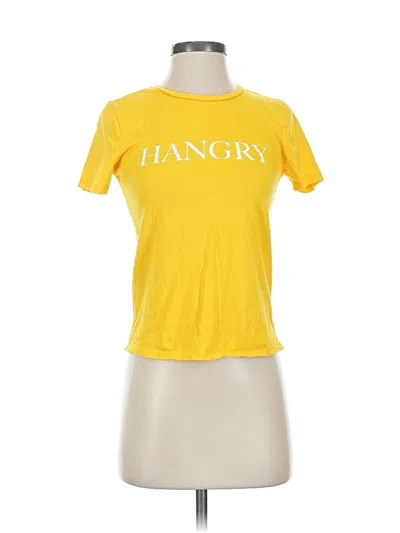 Pre-owned Only Short Sleeve T-shirt In Yellow