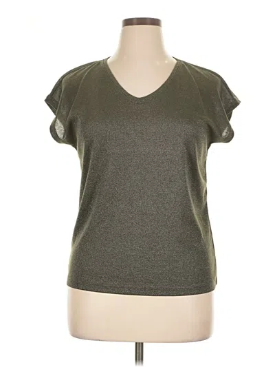 Pre-owned Only Short Sleeve Top Gray V-neck Tops