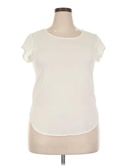 Pre-owned Only Short Sleeve Top Ivory Scoop Neck Tops