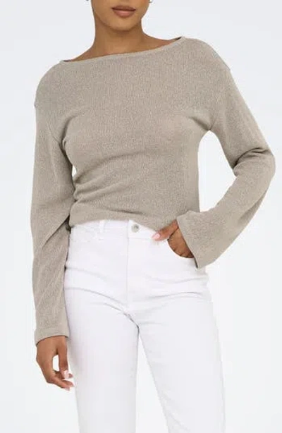 Only Spezia Life Boat Neck Top In Gray