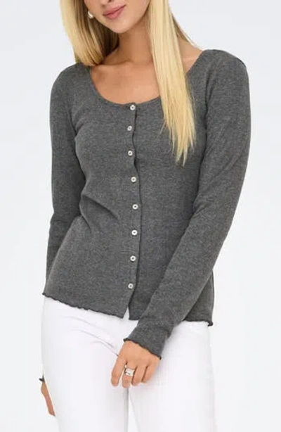 Only Tenna Long Sleeve Cardigan In Gray