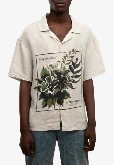 Only The Blind Botanical Print Linen Shirt