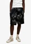 Only The Blind Botanical Print Mesh Shorts In Black