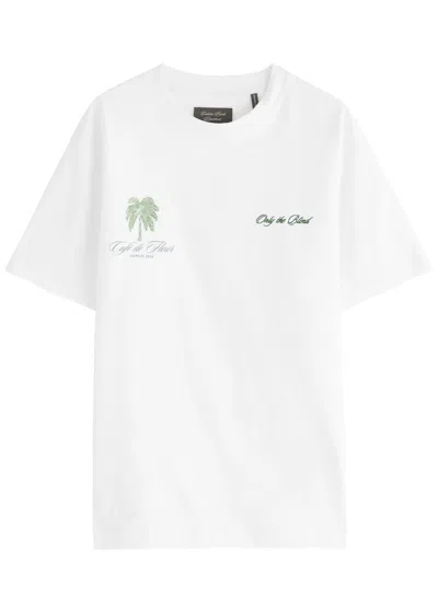 Only The Blind Café De Fleur Printed Cotton T-shirt In White