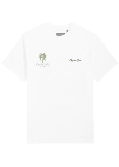 Only The Blind Café De Fleur Printed Cotton T-shirt In White