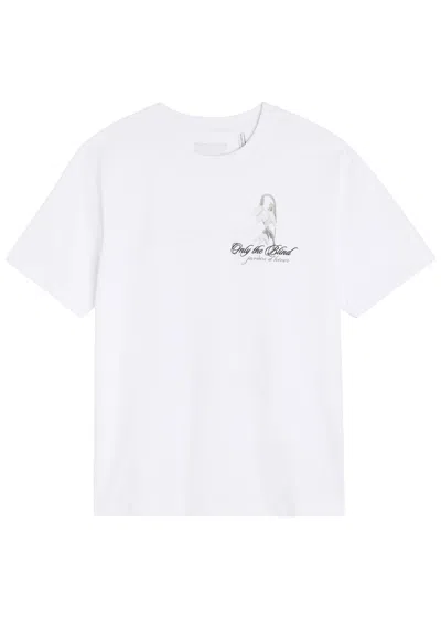 Only The Blind Frosted Blossom Printed Cotton T-shirt In White