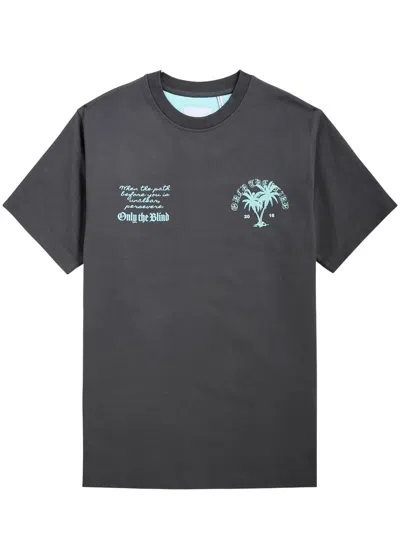 Only The Blind Grand Hotel Printed Cotton T-shirt In Charcoal