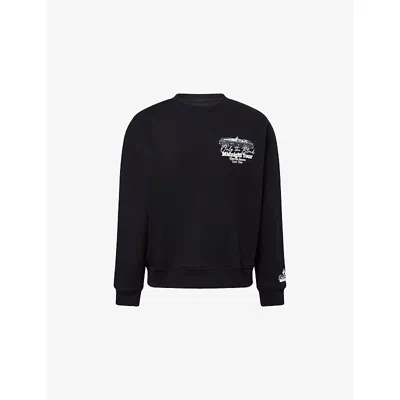 Only The Blind Mens Midnight Tour Printed Cotton-jersey Sweatshirt Black