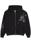 Only The Blind Midnight Hawthorn Embroidered Hooded Cotton Sweatshirt In Black