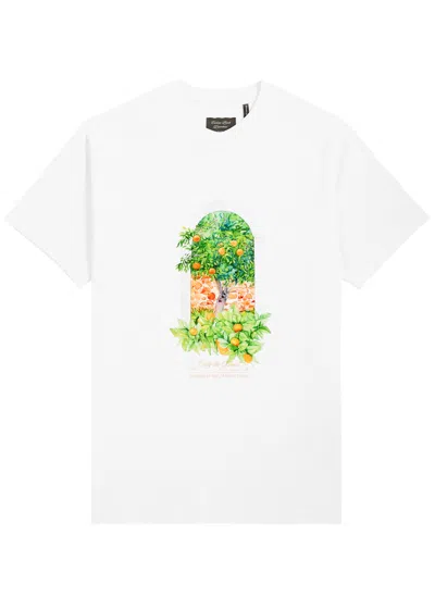 Only The Blind Orange Tree Printed Cotton T-shirt In White