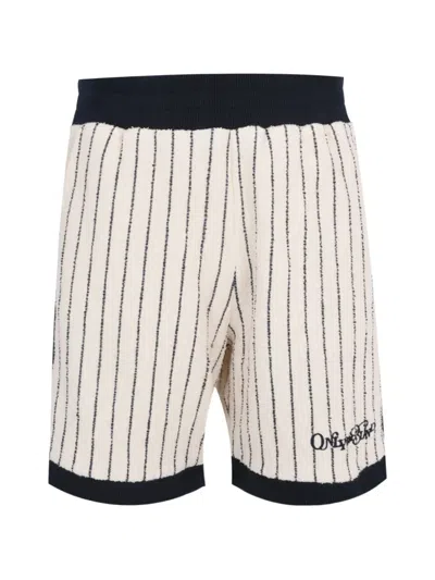 Only The Blind Riviera Pinstripe Shorts In Neutral