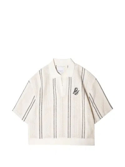 Only The Blind Striped Polo Shirt In Neutral