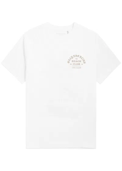 Only The Blind The Beach Club Embroidered Cotton T-shirt In White