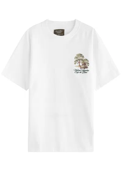 Only The Blind Weekend Staycation Printed Cotton T-shirt In White
