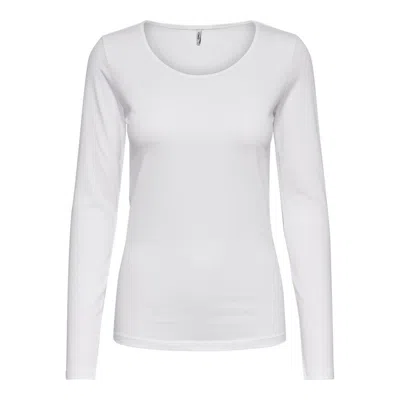 Only White Cotton Long Sleeve T-shirt In Multi