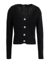 Only Woman Cardigan Black Size L Cotton, Acrylic In Black