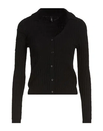 Only Woman Cardigan Black Size L Viscose, Nylon