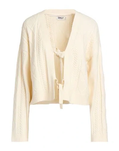 Only Woman Cardigan Cream Size L Viscose, Nylon, Polyester In White