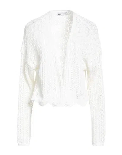 Only Woman Cardigan Off White Size M Cotton, Polyester