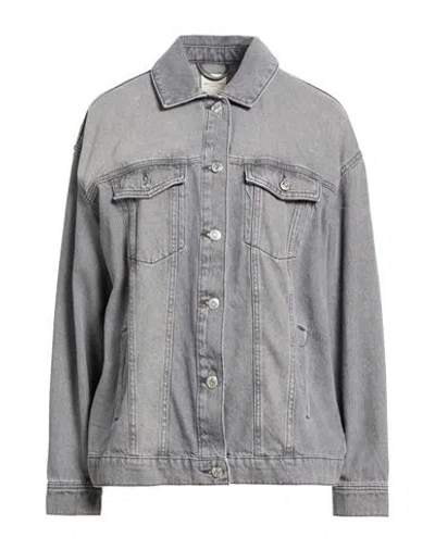 Only Woman Denim Outerwear Grey Size L Cotton In Gray