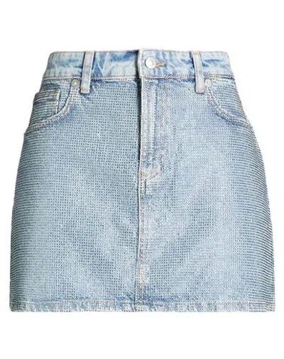 Only Woman Denim Skirt Blue Size L Organic Cotton, Recycled Cotton