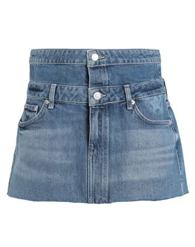 Only Woman Denim Skirt Blue Size M Organic Cotton, Recycled Cotton