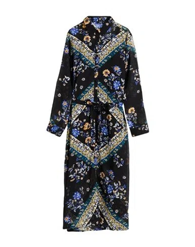 Only Woman Midi Dress Black Size 10 Polyester