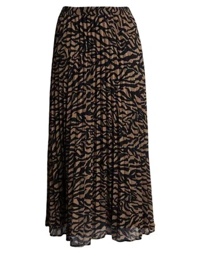 Only Woman Midi Skirt Khaki Size M Recycled Polyester, Polyester