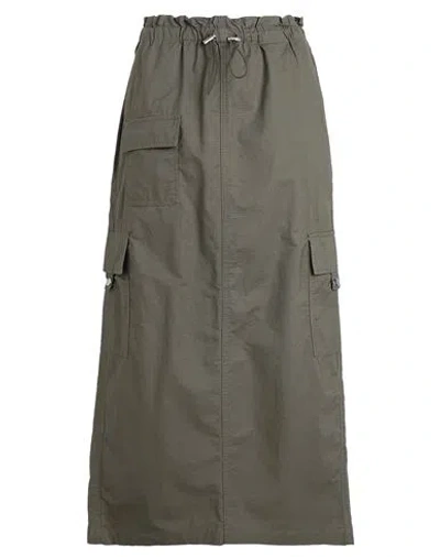 Only Woman Midi Skirt Military Green Size Xl Cotton
