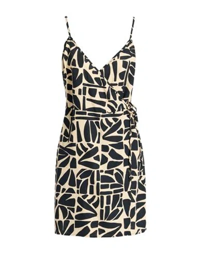 Only Woman Mini Dress Black Size L Linen, Viscose