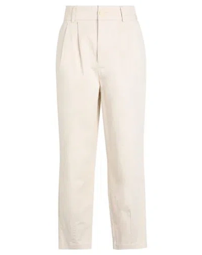 Only Woman Pants Cream Size 10 Cotton, Elastane In Beige