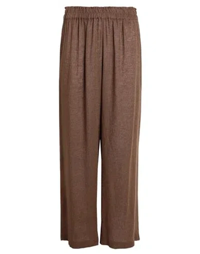 Only Woman Pants Brown Size Xl-30l Livaeco By Birla Cellulose, Linen