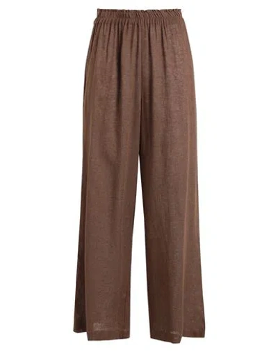 Only Woman Pants Brown Size Xl-32l Livaeco By Birla Cellulose, Linen