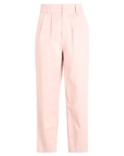 Only Woman Pants Light Pink Size 10 Cotton, Elastane