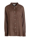 Only Woman Shirt Brown Size M Livaeco By Birla Cellulose, Linen