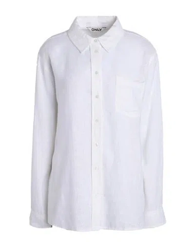 Only Woman Shirt White Size M Livaeco By Birla Cellulose, Linen In White