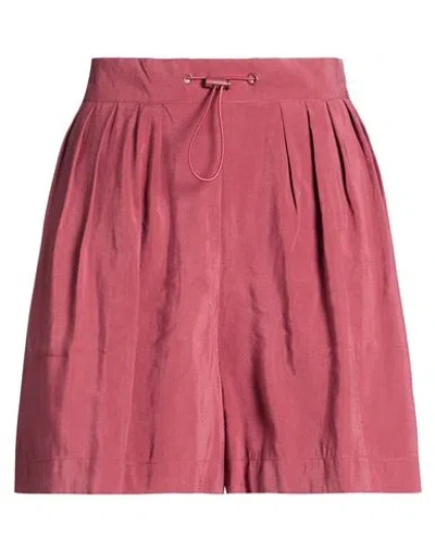 Only Woman Shorts & Bermuda Shorts Burgundy Size L Modal, Polyester In Pink