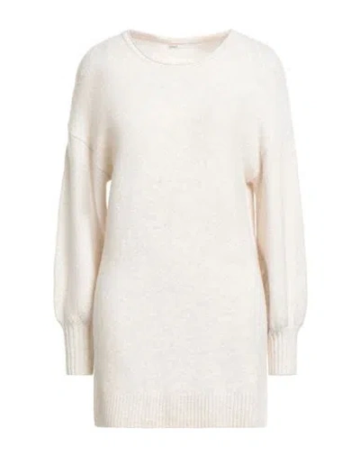 Only Woman Sweater Beige Size M Polyester, Acrylic, Nylon, Wool, Elastane In White