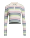 Only Woman Sweater Beige Size M Viscose, Nylon In Multi