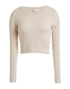 Only Woman Sweater Beige Size S Viscose, Nylon In White