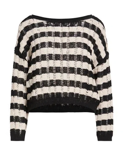 Only Woman Sweater Black Size L Polyester, Cotton