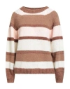 Only Woman Sweater Brown Size L Recycled Polyester, Polyester In Brown